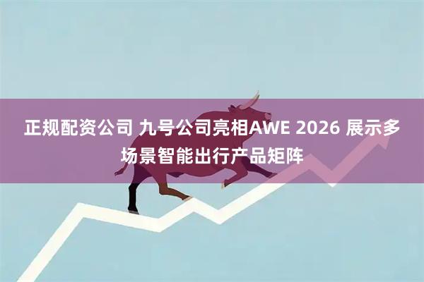 正规配资公司 九号公司亮相AWE 2026 展示多场景智能出行产品矩阵